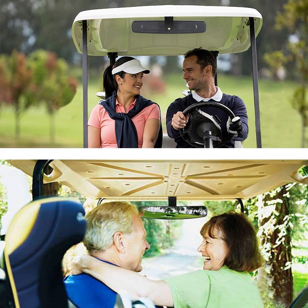 10L0L Rétroviseur universel réglable pour chariot de golf, rotation à 270°, rétroviseur convexe extra large de 41,9 cm, pour Yamaha, EZ Go, Club Car