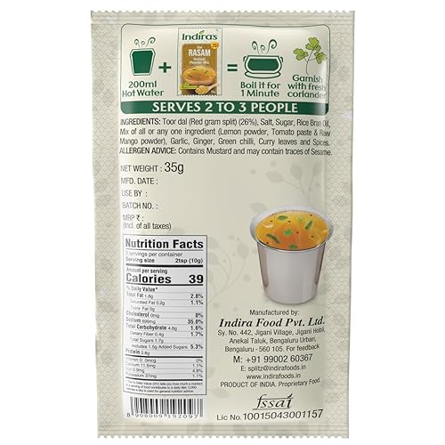 Miniatura 5 de Indira 's Instant Rasam Pasta Combo Pack de 9 – Solo tienes que añadir agua caliente – 4 sabores sabrosos – Tomate Rasam, Pepper Rasam, Tamarind