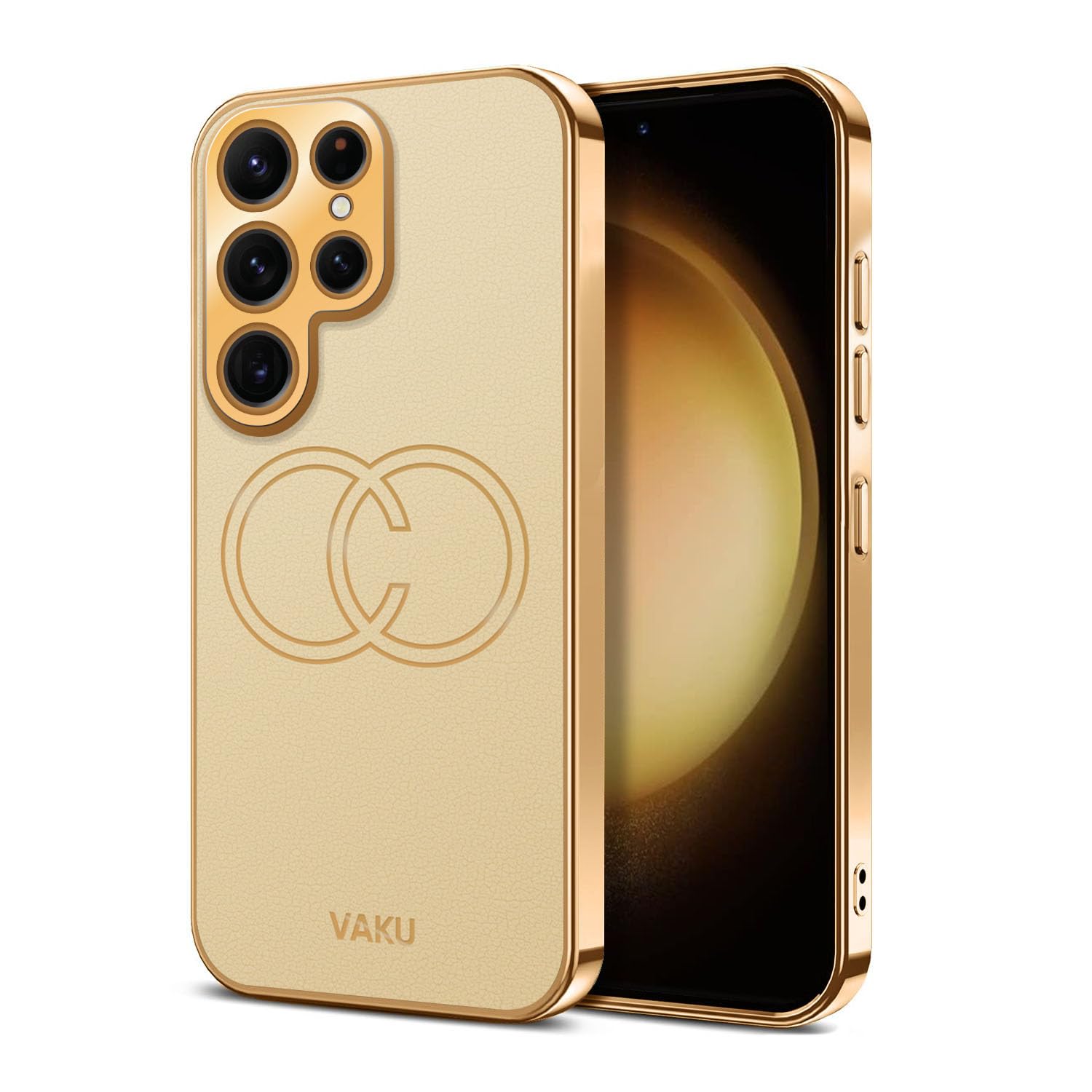Vaku Luxos® Skylar Back Cover for Samsung Galaxy S24 Ultra 5G with Leather Pattern Gold Electroplated Soft TPU Cover Shockproof Protective Case - Gold (B0CWP653LC) Amazon Price History, Amazon Price Tracker