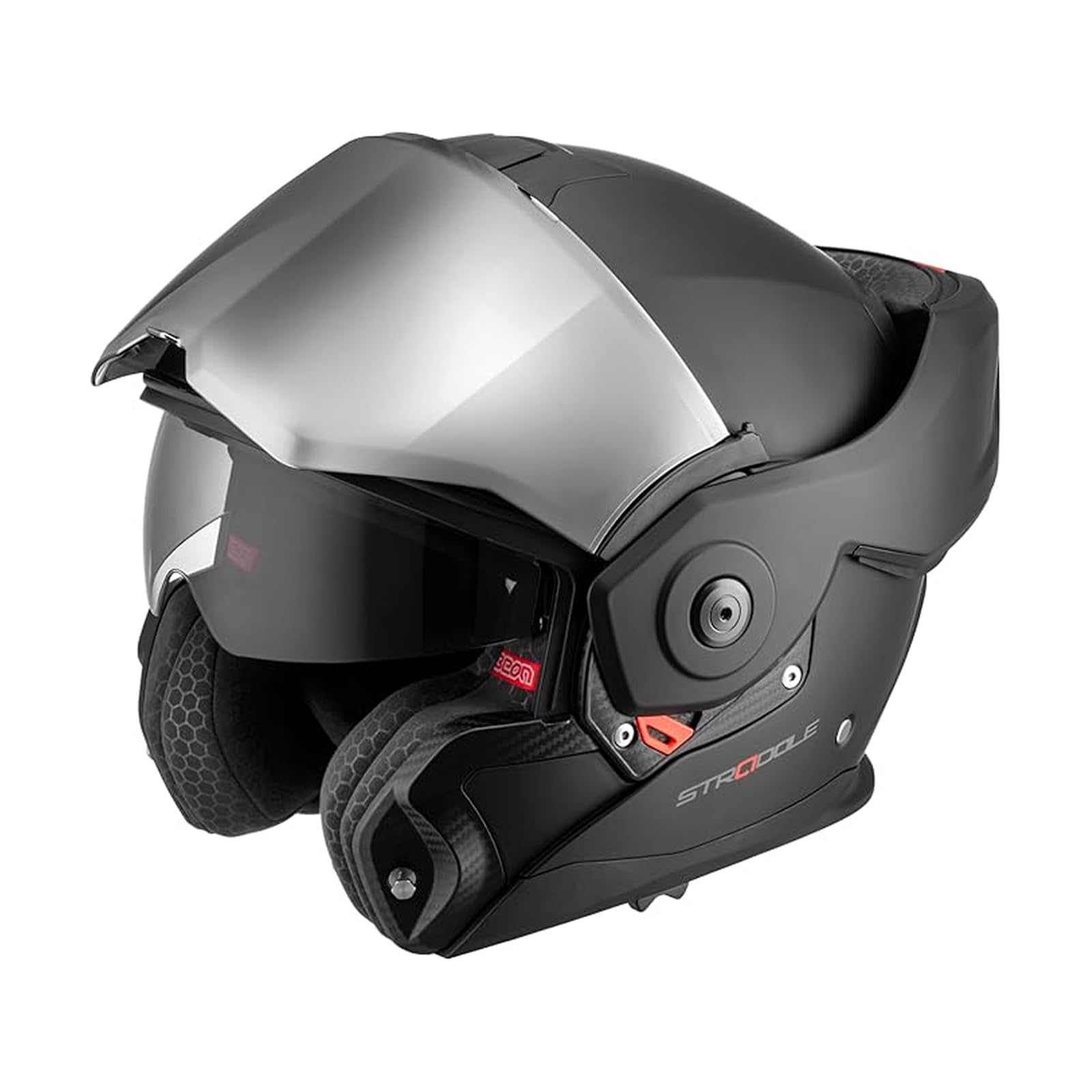 BEON Stradale Motorradhelm Klapphelm – Systemhelm mit Visier & Sonnenblende, 180° Flip-Up Integralhelm für Damen & Herren, Roller- & Motorradhelm