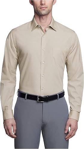Van Heusen - Camisa de vestir para hombre (popelina), color liso - Marfil - 41.9