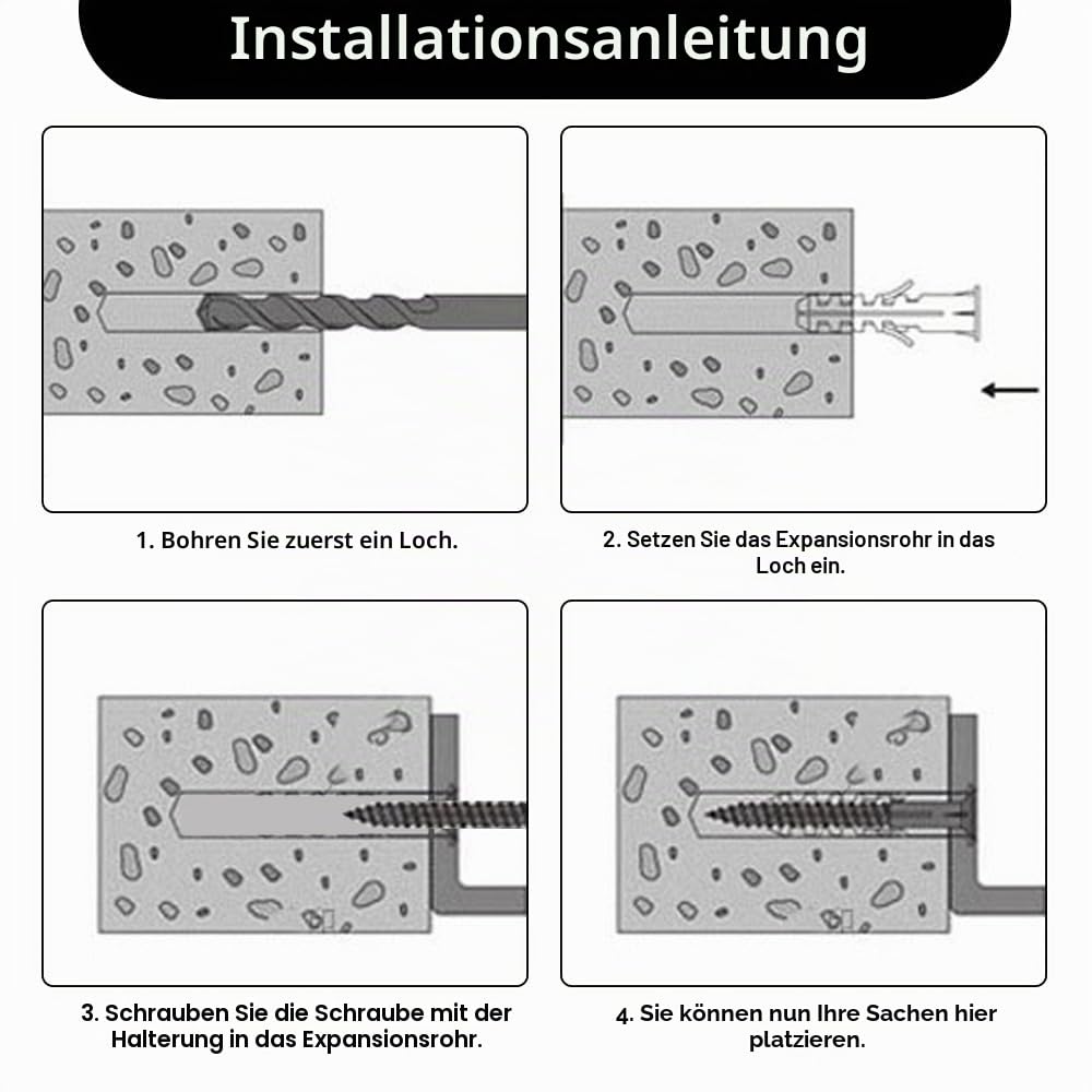 4 Stück Wandregal Schwarz Metall, Schweberegal, 40 x 10 x 4 cm | mit Schrauben und Haken, Küchenregal Wand Schwarz, Metallregal Schwebende, für Wohnzimmer, Küche, Bad, Schlafzimmer, Büro
