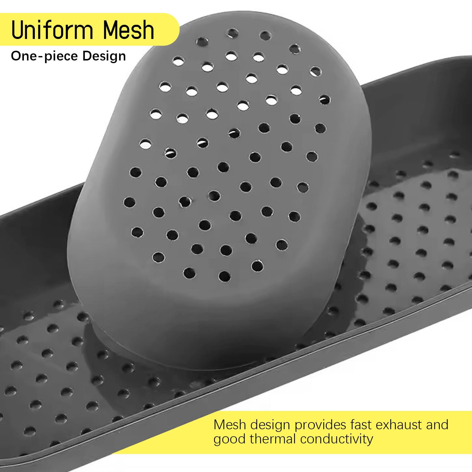 JAOGAUS Lot de 6 moules à baguettes en silicone, 3 grilles de cuisson, 9 moules à pain en silicone, anti-adhésif, perforé, pain français, bâton de pain, petits pains (gris)