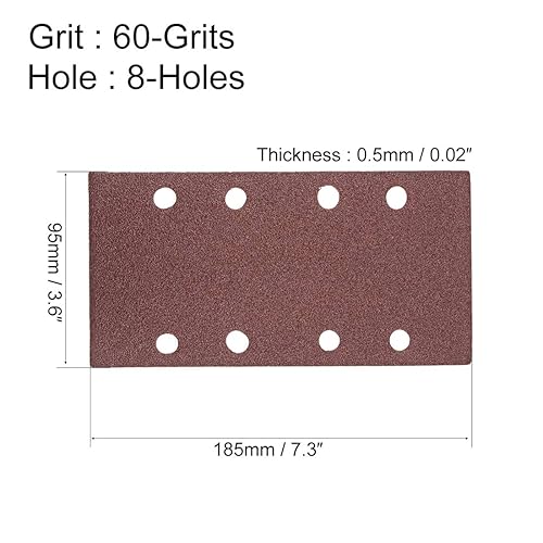 Miniatura 5 de uxcell 600 Grit 13 Lijadora Lijadora Papel de lija Almohadillas de Gancho y Bucle 8 Agujeros 10pcs