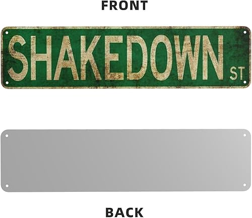 Miniatura 3 de Shakedown - Letrero de camino retro con texto en inglés "Street Signs" de 4 x 16 pulgadas, decoración de pared de aluminio para cueva de hombre,