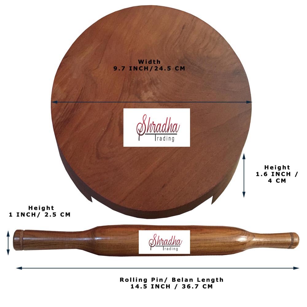 Image secondaire de Shradha Trading en bois Belan Chakla, planche de circulaire en bois avec rouleau à pâtisserie