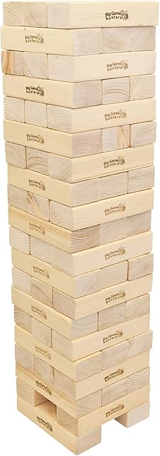 Giant Hi-Tower - Massive Giant Tumbling Tower Game Builds From 0.9 Metres To a Maximum 1.5 Metres, Large Stable Footprint- Great Game for Playing on the Lawn
