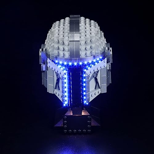 Kit de iluminación LED compatible con casco Lego Mandalorian 75328, kit de construcción, solo luces, kit de luz LED de decoración sin modelo de