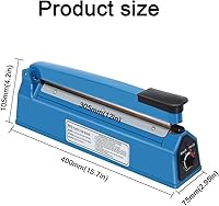 Vista 6 de Máquina selladora térmica por impulso de 12 pulgadas, sellador de bolsas de galletas para bolsas de plástico Mylar PE PP y bolsas de papel Kraft