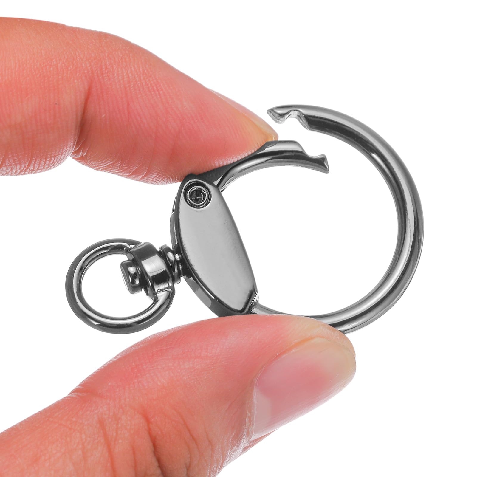 PATIKIL Round Spring Snap Hooks, 12 Pcs Spring O Rings Zinc Alloy Swivel Ring Trigger O Rings Buckle for Purse Handbag DIY Accessory, Black - Image 3