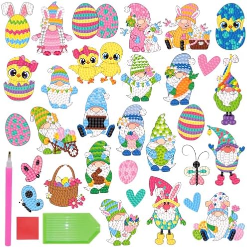 AUAUY Diamond Painting Stickers Kits for Kids, Arts and Crafts for Girls Boys, Easy to DIY Creative Diamond Mosaic Sticker Craft by Numbers Kits for Kids and Adult Beginners (12PCS Princess)