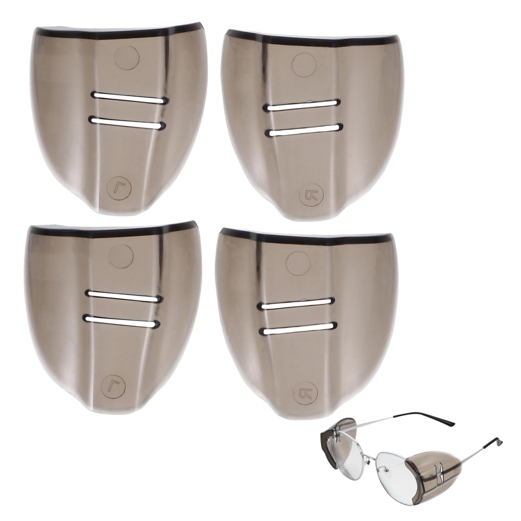 CLISPEED Protector Lateral Para Gafas De Tpu Color Marrón Oscuro, Protección Lateral Contra Salpicaduras, Ligero y Práctico Para Uso Diario, 2 Pares Por Paquete