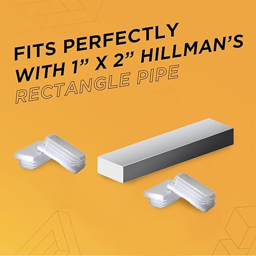 Miniatura 4 de Prescott Plastics 1 enchufe rectangular de plástico de 2 pulgadas (paquete de 50), tapa de extremo blanco para tubos de metal, valla, inserto