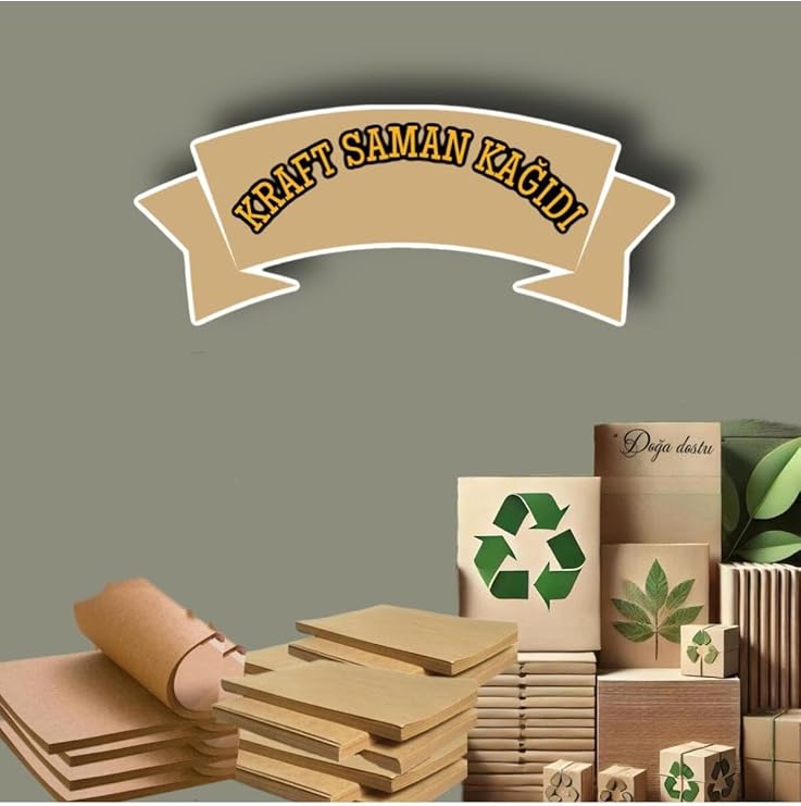1. Kalite Kraft Kağıt Ambalaj – Hediye Çeyiz & Paketleme Kağıdı 100x150 cm 5’li Saman Kağıt