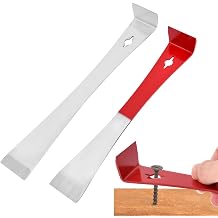 2 Pieces Flat Pry Bar Stainless Steel Lever Scraper Set Pr-y Tool Mini Crowba-r Tool Nail Puller Carpenter Tools Multipurpose Tool for Scraping Pulling Lifting Kitchen Reconstruction Color