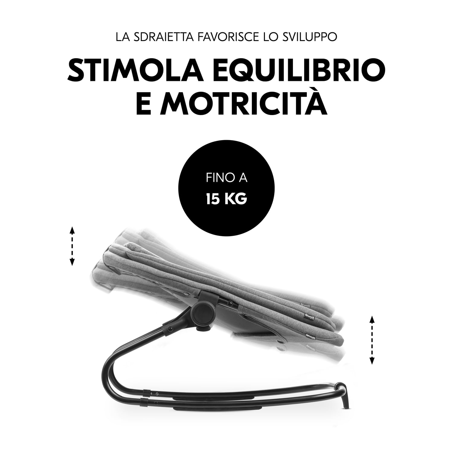hauck Sdraietta Neonato 3in1 Per Seggiolone Pappa Alpha+, Beta+ e Arketa - Ergonomico Dondolo Neonato da 0 Mesi Fino a 15 kg, Con Cintura 5 Punti, Riduttore e Rivestimento in Cotone - Grigio Melange