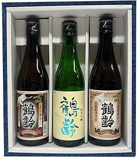 日本酒 正規特約店 新潟県 青木酒造 鶴齢 純米吟醸＋純米＋芳醇 720ml 化粧箱付 御歳暮 御中元 特選ギフト