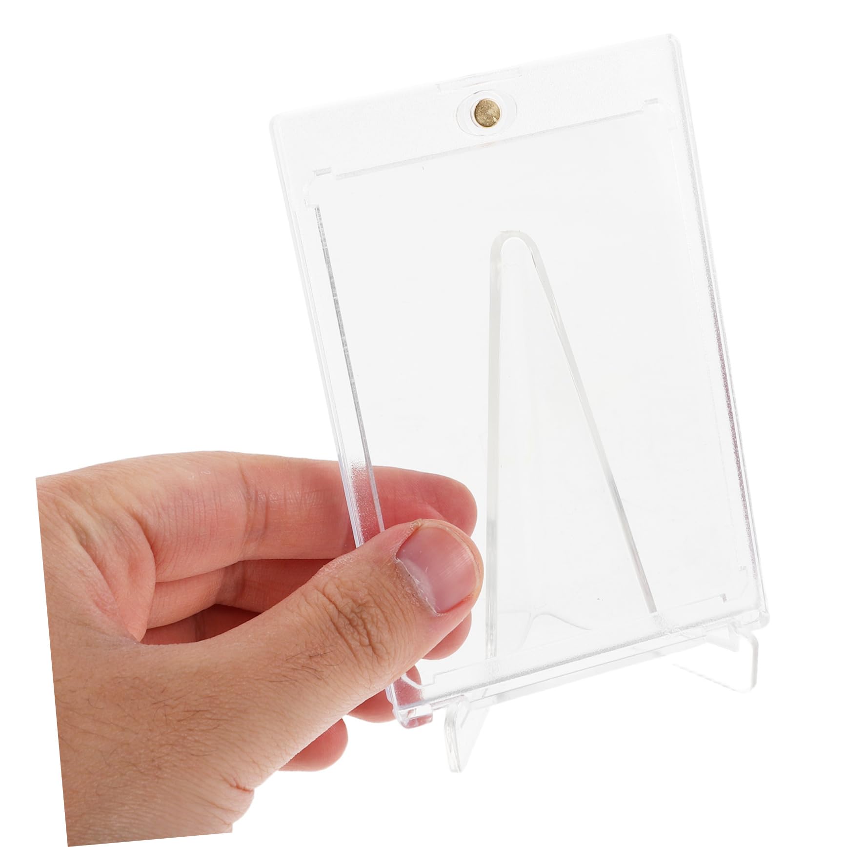 Custodie Porta Carte in Acrilico, Set da 6 con Supporto Display | Foto Cards e Trading Cards, Struttura Magnetica con Base Stabile, Uso Domestico e Ufficio