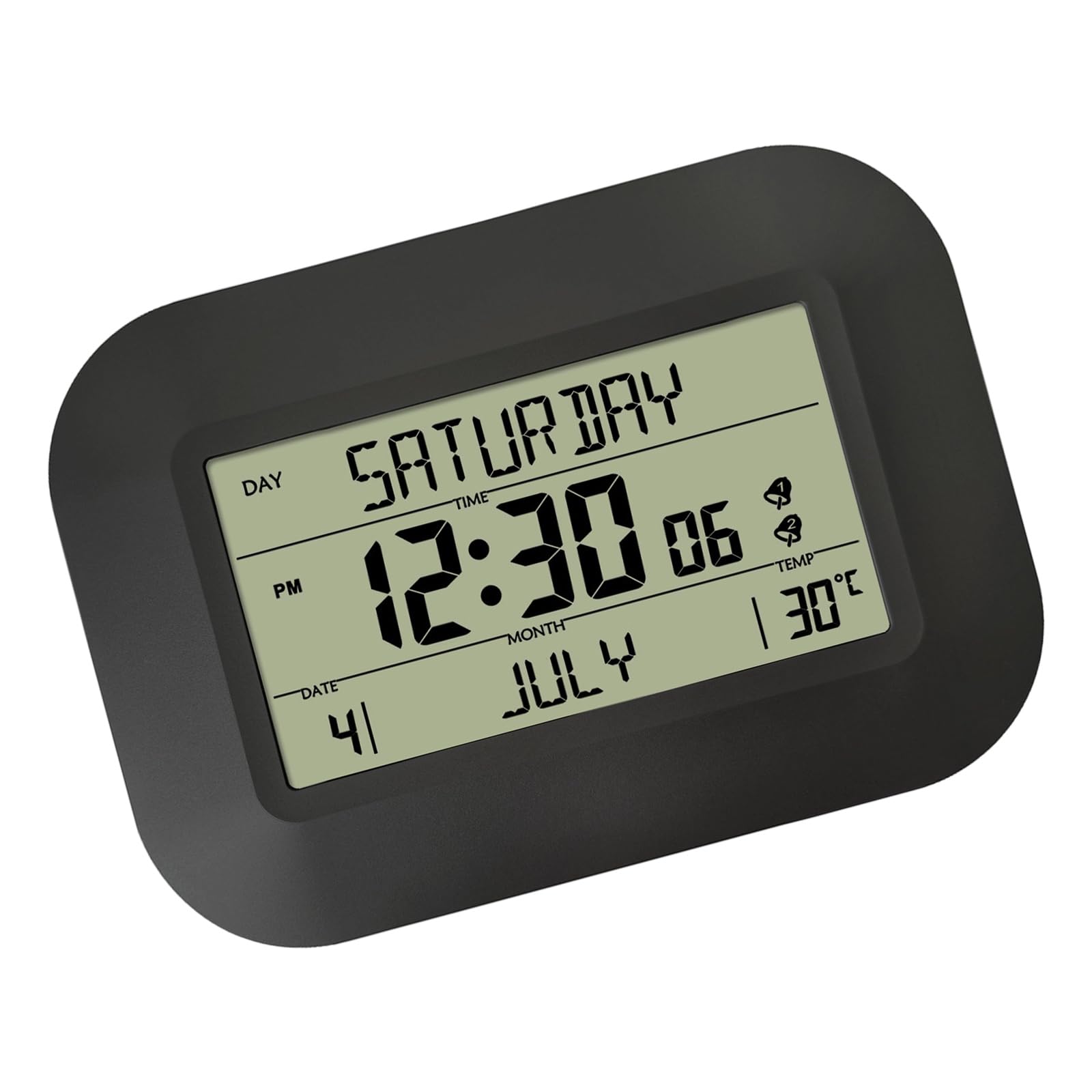 Shurhome Minimalists Digital Clock Showing Indoor Temperature Date Week and 2 Alarm Snoozes Function Battery Operated Gift Multifunctional Digital Clock