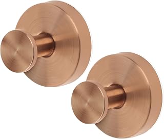 BOXOB 2pcs Shower Hooks Suction Cup, Rose Gold Heavy Duty Kitchen Suction Cup Hooks Stainless Steel Suction Cup Hooks Wall Mounted No Drill Towel Hooks for Glass Door Bathroom Mirrors Tiles Windows
