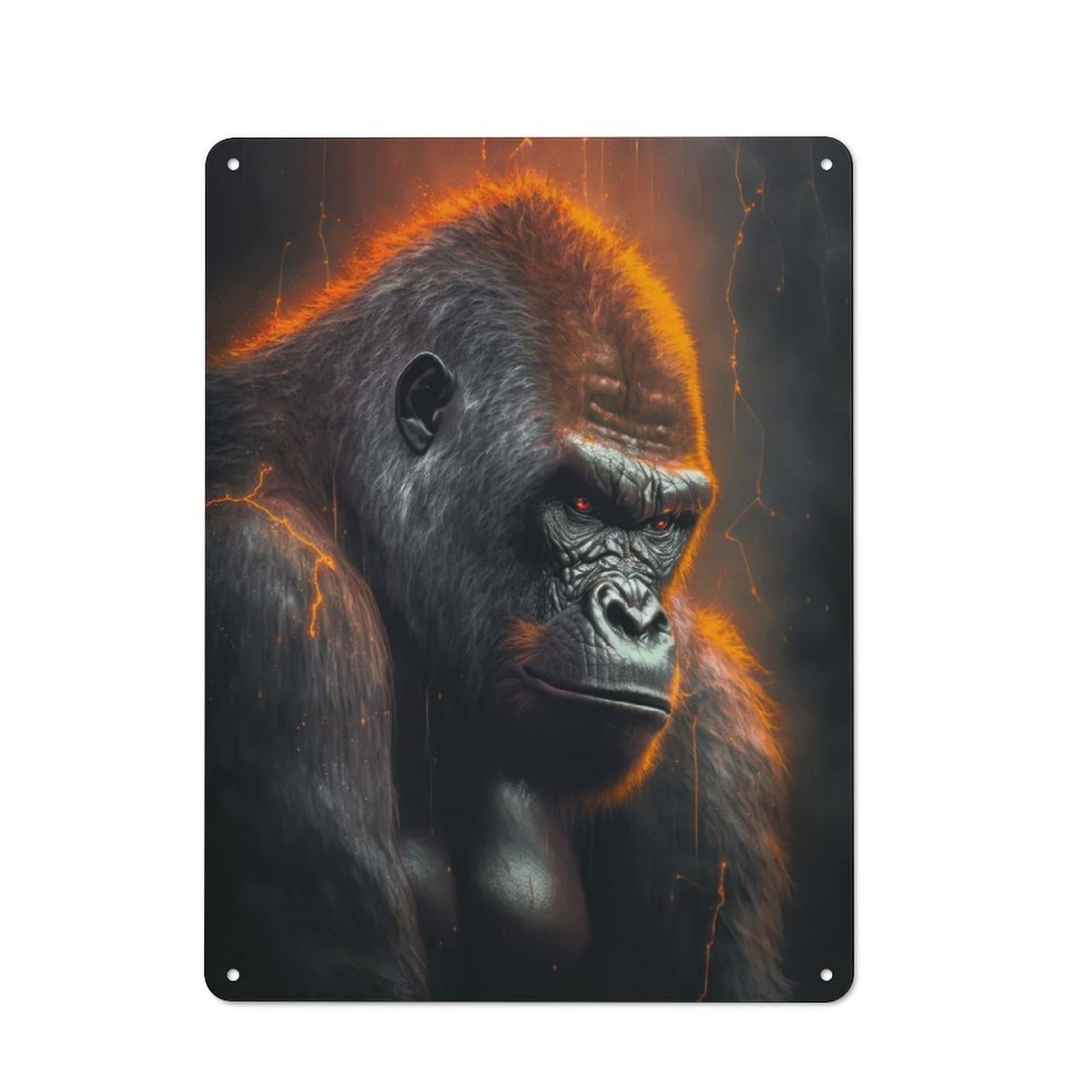 Junmoney Thunder Gorilla For Lounge Or Reading Corner, Retro Metal Sign 40X30cm, For Metal Sign Collectors, For Garage And Workshop Walls