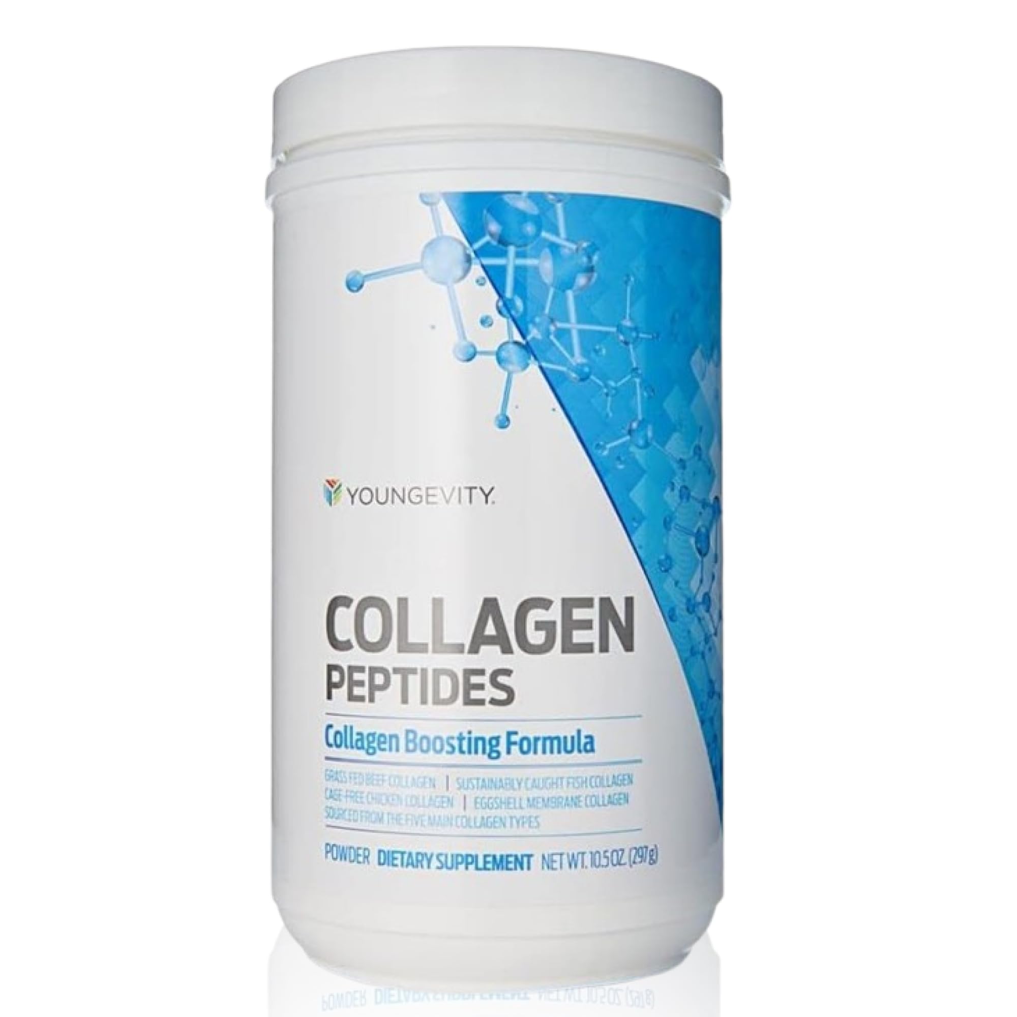 Youngevity Multi-Collagen Peptides Powder, Types I II III V X, 11.4 oz