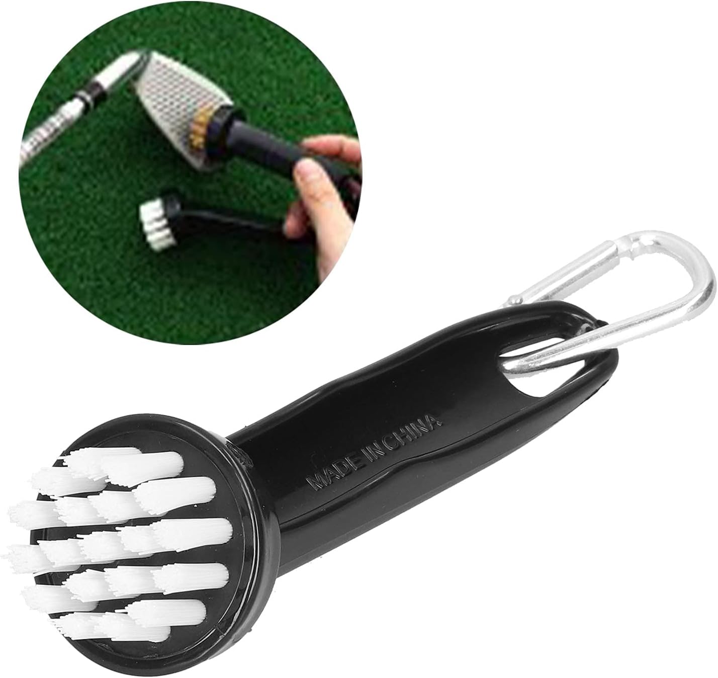 Golf Club Brush, Nylon Cleaner Round PP Handle Portable Lightweight Suitable for Golfers
