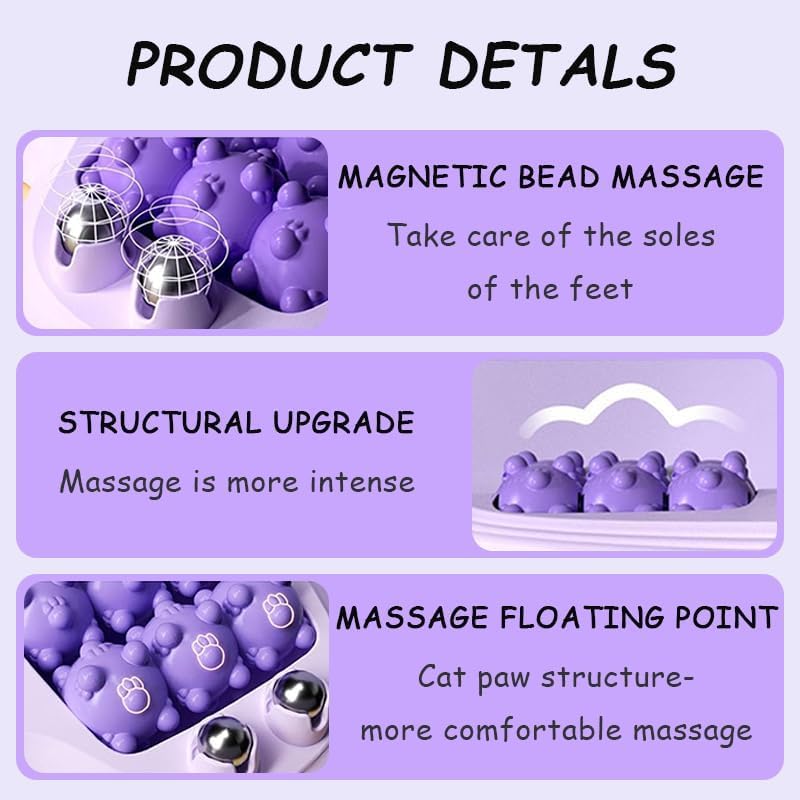 Miniatura 4 de Rodillo de masaje portátil de doble pie  3 técnicas de masaje para alivio de la fascitis plantar, dolor de talón y arco, dolores musculares, mejora