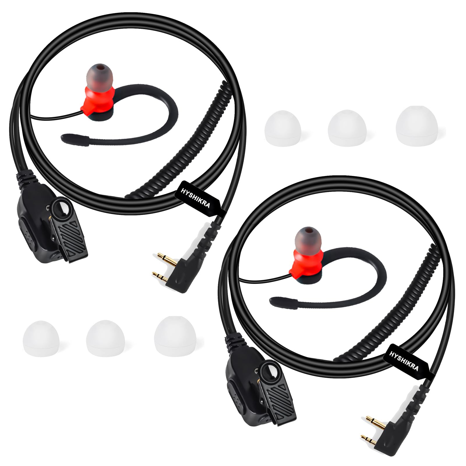 HYSHIKRA Micrófono Auricular Forma en D Compatible con Midland G7 Pro G8 G9 Pro M24 M24 Plus M48 M99 G6 XT G7 XTR | Supervisión de Seguridad Softair (1, Forma de D) — view 22