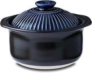【2025年・正規品】 銀峯陶器(Ginpo Touki) 萬古焼 銀峯 菊花 ご飯鍋 2合炊き 「二重蓋」 ごはん 土鍋 直火対応 瑠璃釉 ブルー 日本製 46161