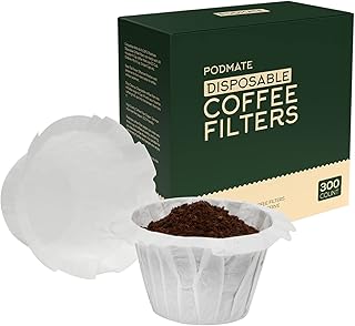Podmate Disposable 300 Coffee Paper Filters for Keurig Single Cup Small K cup Coffee Filter Single Serve Liner for Keurig ...