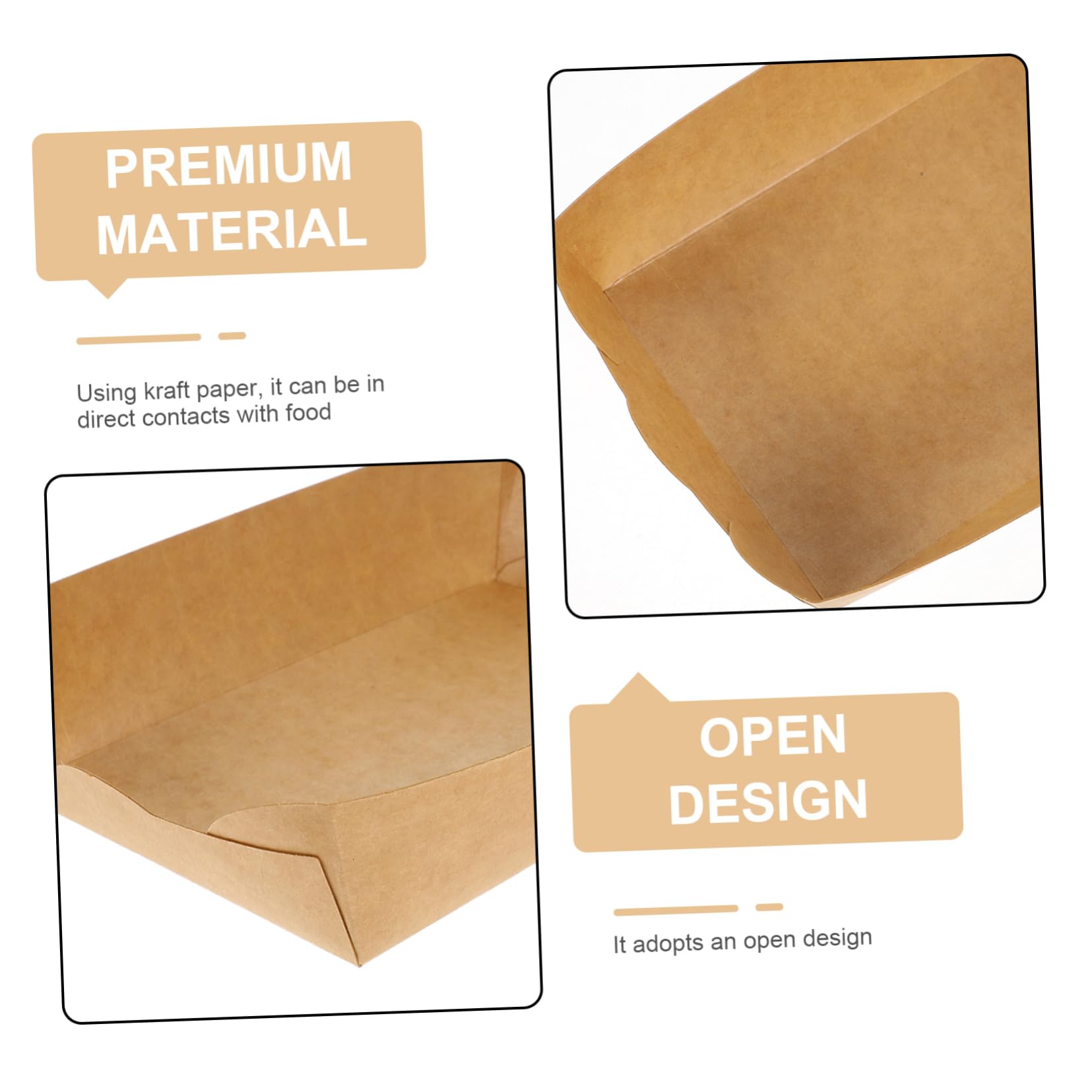 OUNONA Boîte Alimentaire Résistante à L'huile 100 Pcs en Papier Kraft