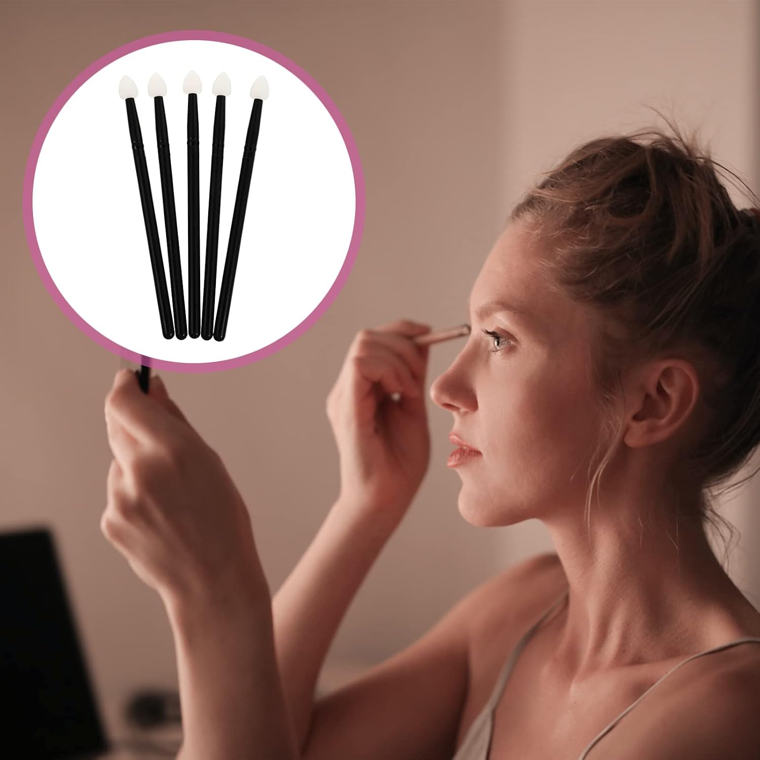 minkissy 20pcs Eyeshadow Brush Eyeshowed Brushes for Women Non-slip Grip for Eye Shadow Moisturizer