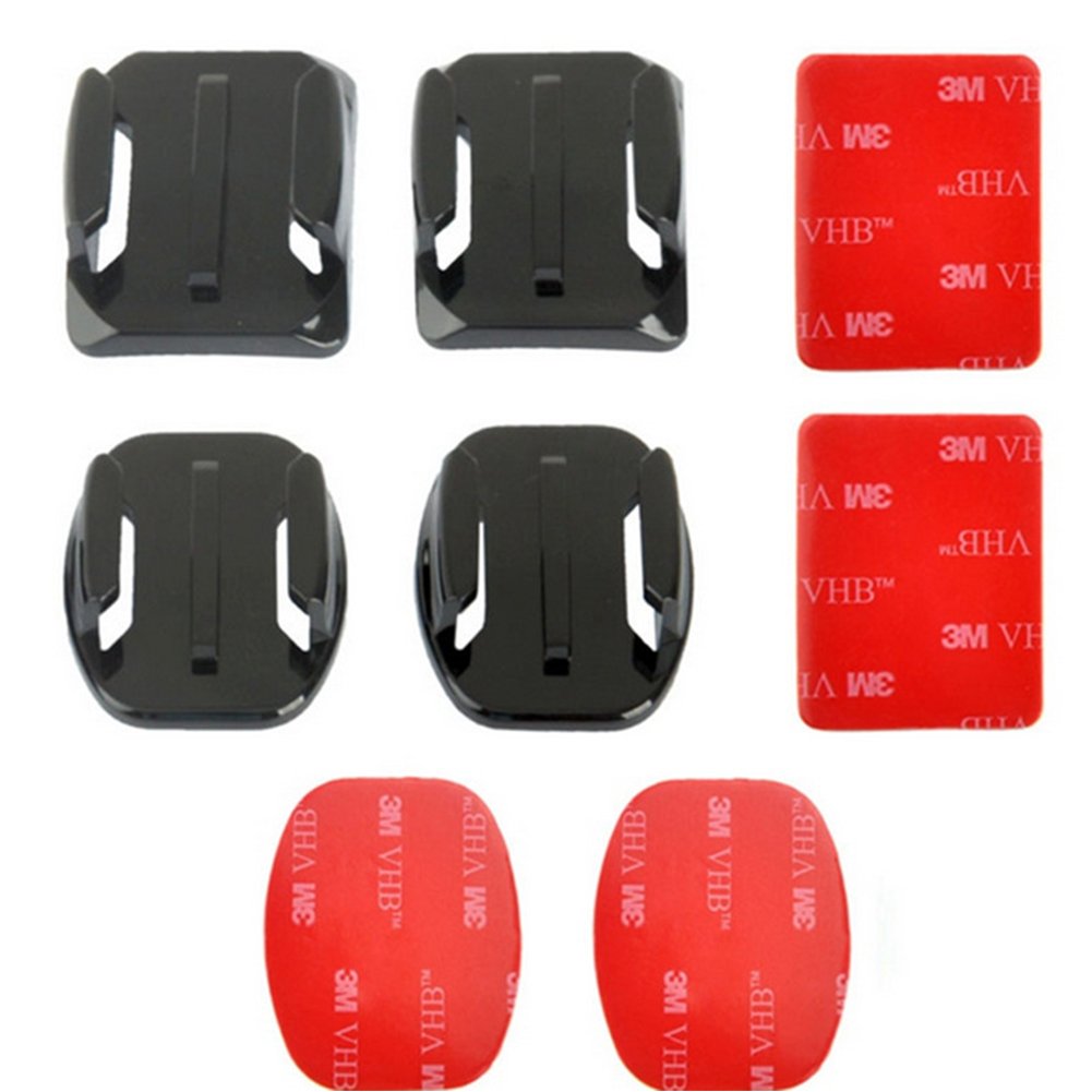 Removable ʜе|mеt Mounts Flat Curved Mountain Biking Easy Install Accessories Climbing Adhesive Buckle 3 4 5 (Black)