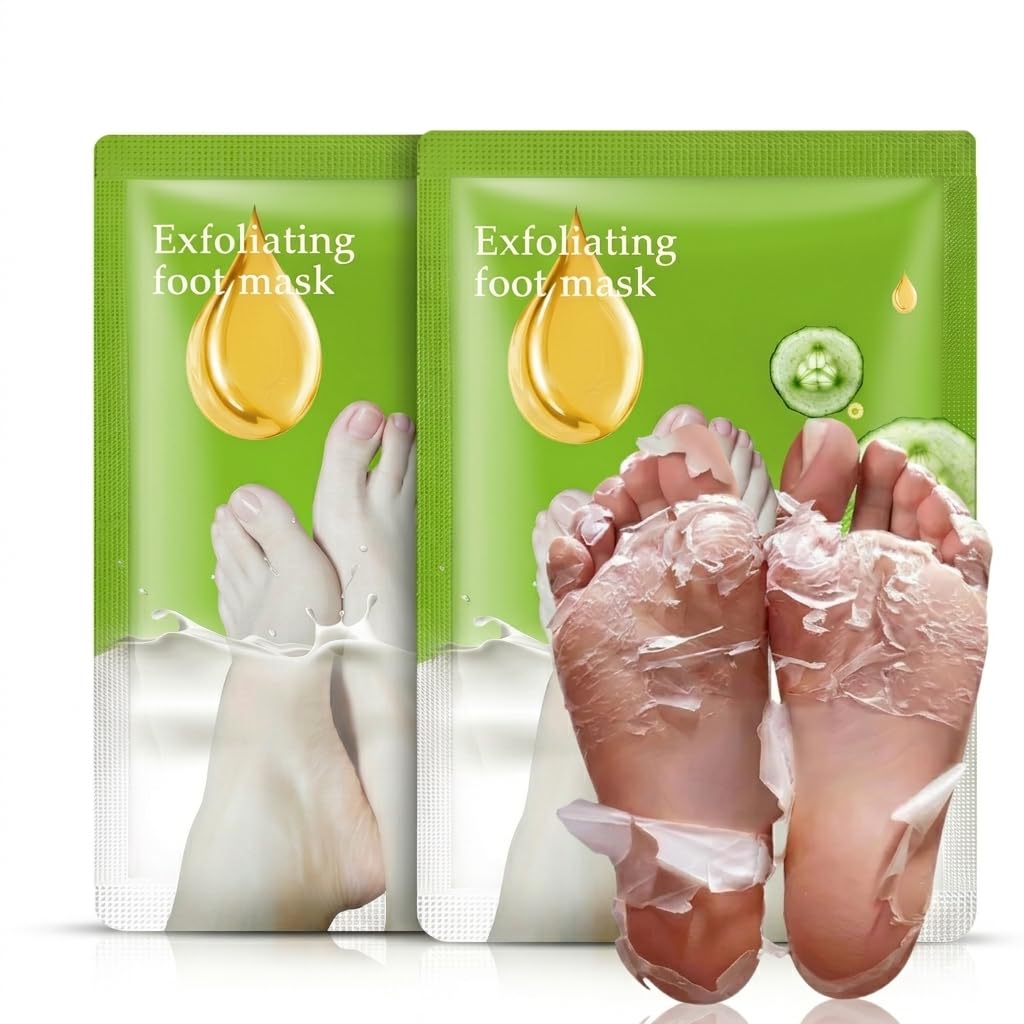 Masque Pieds Peeling Exfoliant Soin | Masque Pour Pieds Secs Callosités & Peaux Mortes | Hydratant 2 Paires Confort