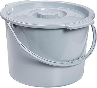 Drive Medical Commode Pail with Lid 12 Quart Gray, 2.38 Pound