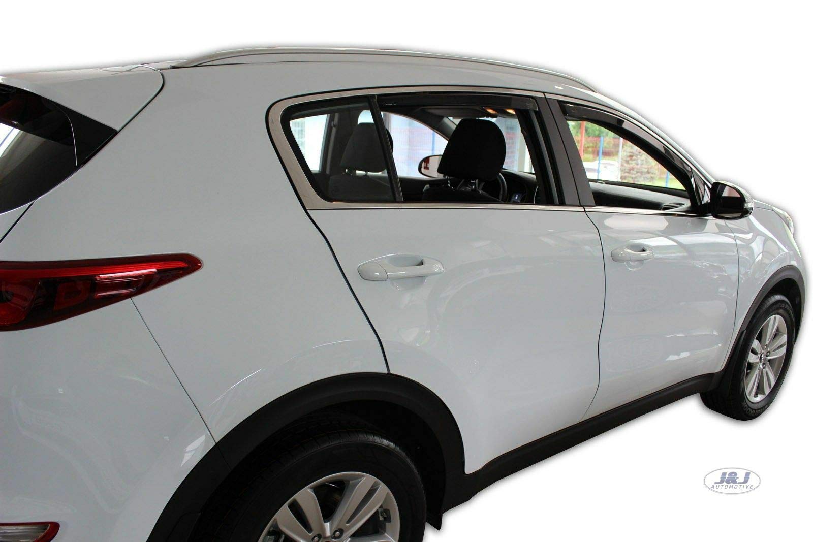 J&J AUTOMOTIVE Deflettori d'Aria per Kia Sportage QL, QLE 2016-2021, Set da 4 Pezzi, Nero Fumé Oscurato Heko