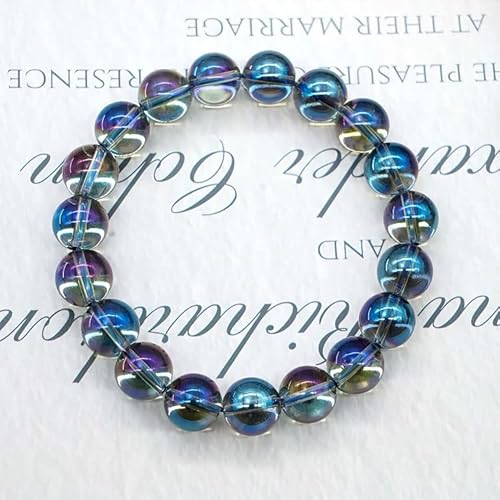 Taurish Natural Angel Aura Quartz 8 Mm Fashion Round Gemstone Beads Stretchable Bracelet 7.5" #TOP3