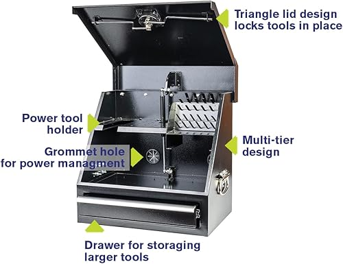 Miniatura 7 de Montezuma Acero 18" x 12" Triángulo Shopbox, Negro