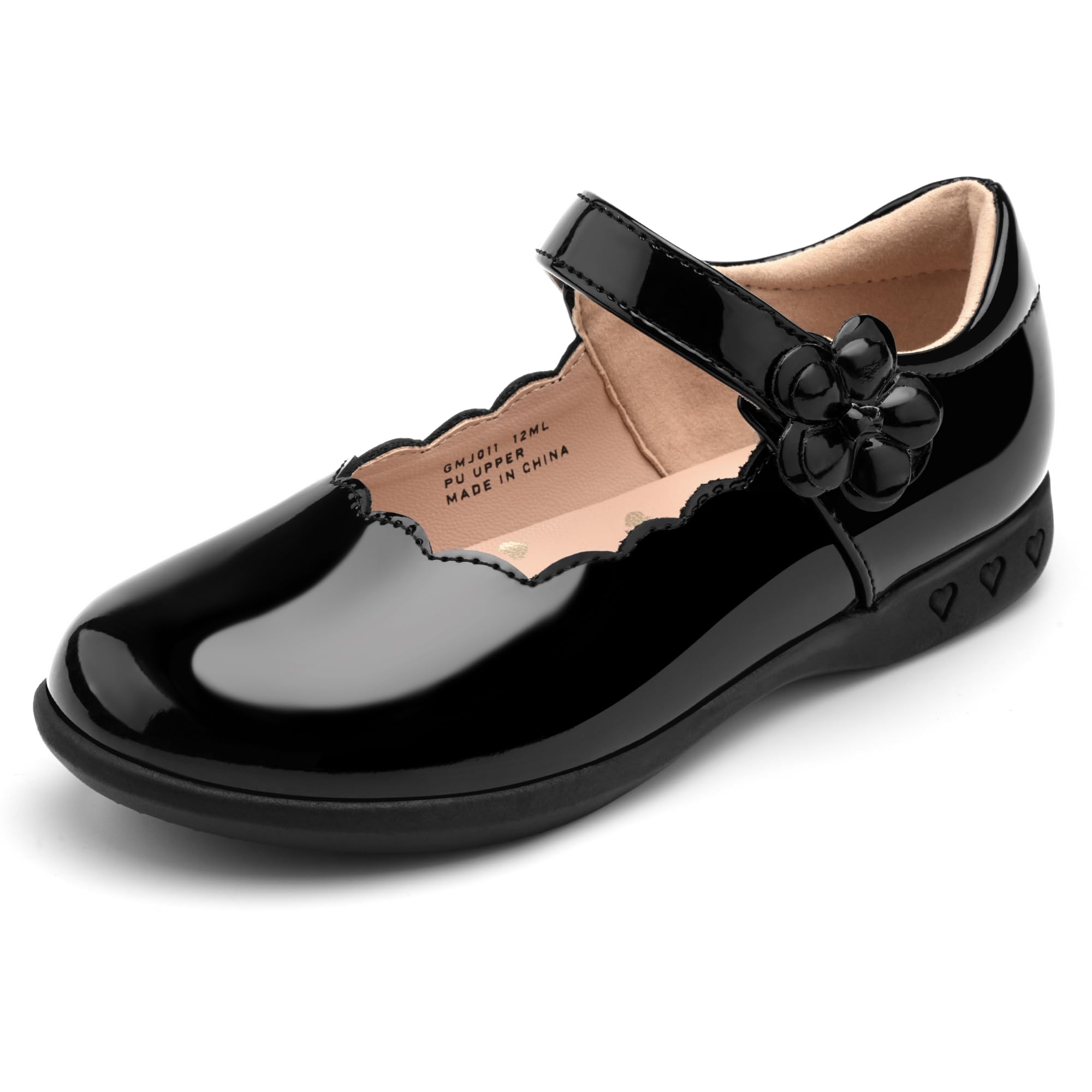 Stelle Girls School Shoes Mary Jane Uniform Dress Shoes Black Retro Flat Oxford Church Music Recitals(Little/Big Kids)