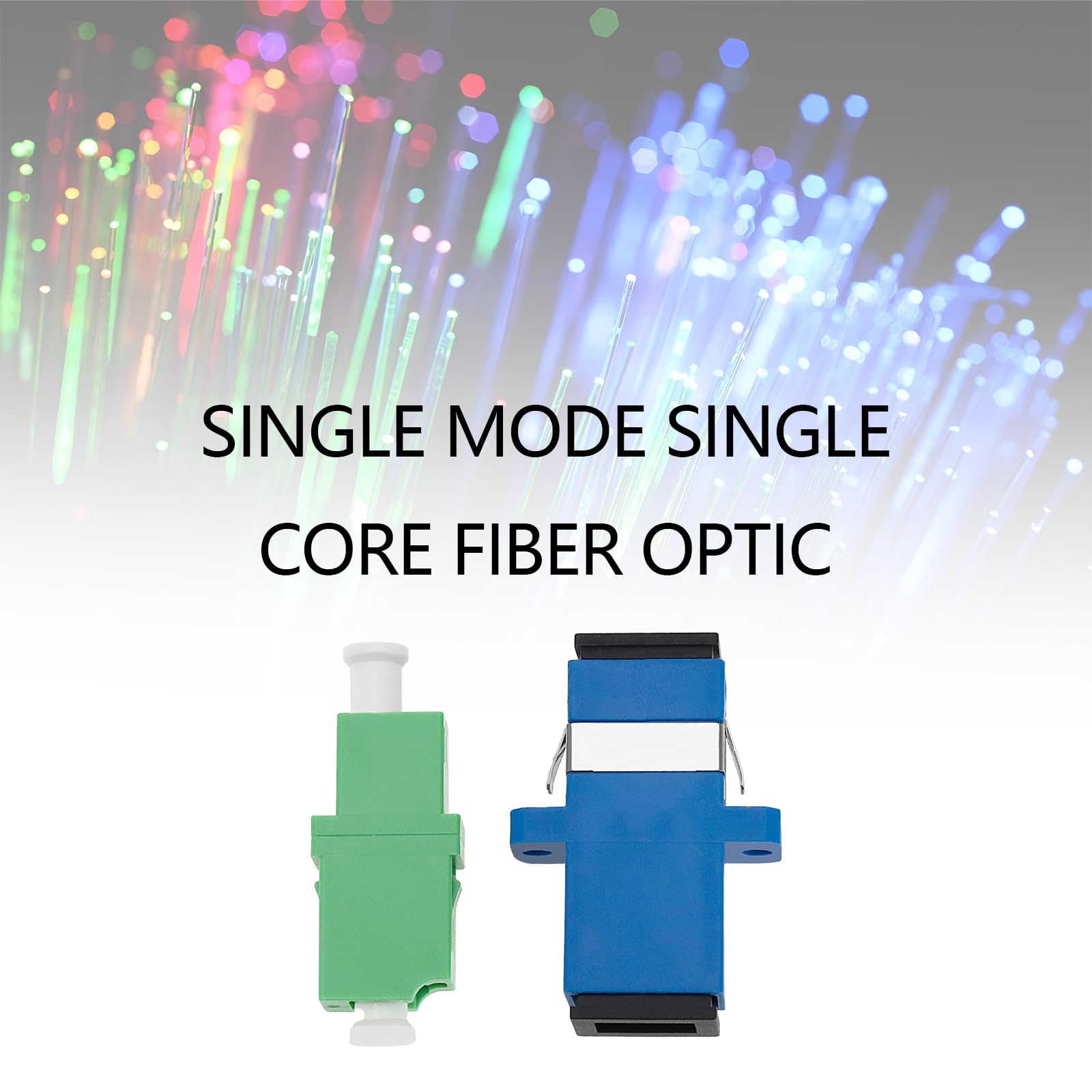 VGOL LC/APC-SC/UPC Fiber Optic Patch Cable - Singlemode Simplex Jumper - 20CM with Adapters and Couplers - Image 2