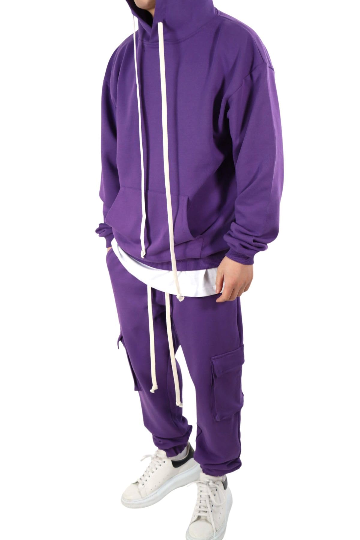 STILL Duca Homme Completo Tuta Ragazzo Ragazza Unisex Uomo Donna Relaxed Fit Oversize Felpa Pantalone TASCONI Tasche Laterali Moda Fashion 7400-2026
