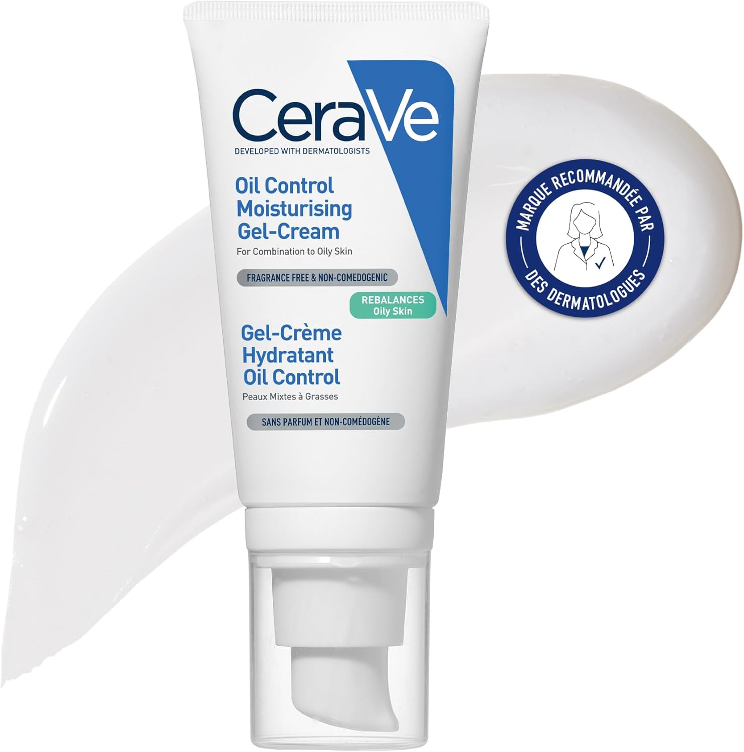 CeraVe – Gel-Crème Hydratant Visage Oil Management – Hydrate en Continu, Restaure la Barrière Cutanée, Apaise – 3 Céramides Essentiels, Niacinamide, Acide Hyaluronique – Peau Mixte à Grasse – 52 ml