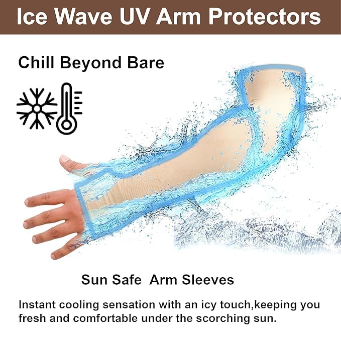 Image of MIZUNA Sun Protection Arm Sleeves Hand gloves For Men & Women,Thumb Holes UPF 50 Arm Cover for Biking,Cricket,Cycling, Golf, Outdoor Sports
