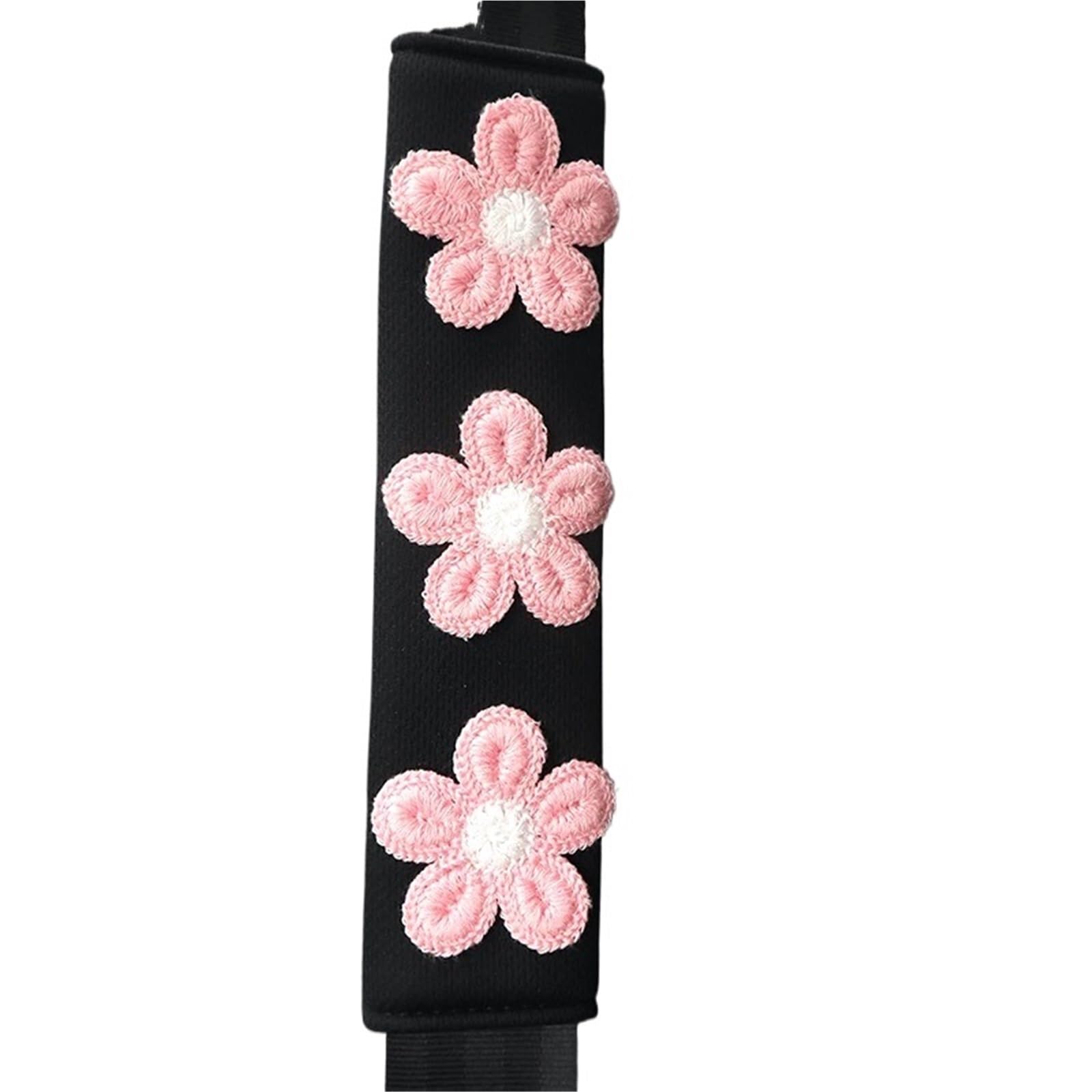 Protector Cinturon Coche Protector de hombro de flores for cinturón de seguridad de coche, Protector de hombro creativo de dibujos animados, accesorios interiores de coche de flores pequeñas, 2 uds.