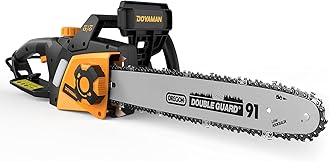 DOVAMAN 2400W Electric Chainsaw, One-Step Tool-Free Tensioning, 16 Inch Oregon Bar and Chain, 15m/s Speed, 6m Power Cable, Auto Lubrication, Powerful Chainsaw with Two Chains - DCS01A