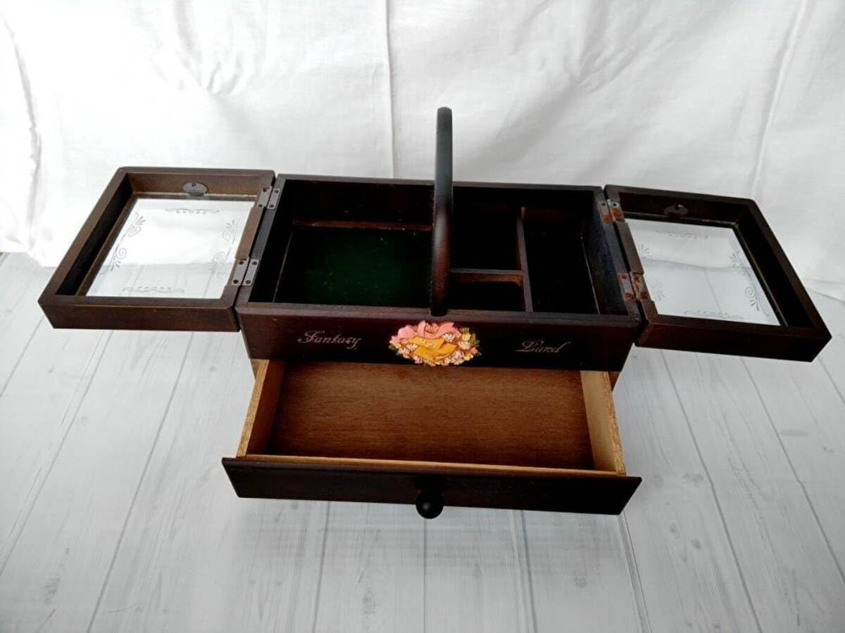 ソーイングボックス 木製 引出し付 あおい 幅32.5cm （ 日本製 天然木 裁縫 くけ棒 裁縫箱 針箱 裁縫道具 収納 和風 引き出し 2段 引出し  小物入れ 手芸 洋裁 ソーイングケース お裁縫 和裁 小物 小物収納 小物ケース 薬箱 救急箱 ）: リビングート ANA ヴィンテージ 天窓 ガラス付 ソーイングボックス 裁縫箱 針箱 小物入れ 収納 小道具 レトロ 木製 引き出し アンティーク 木箱
