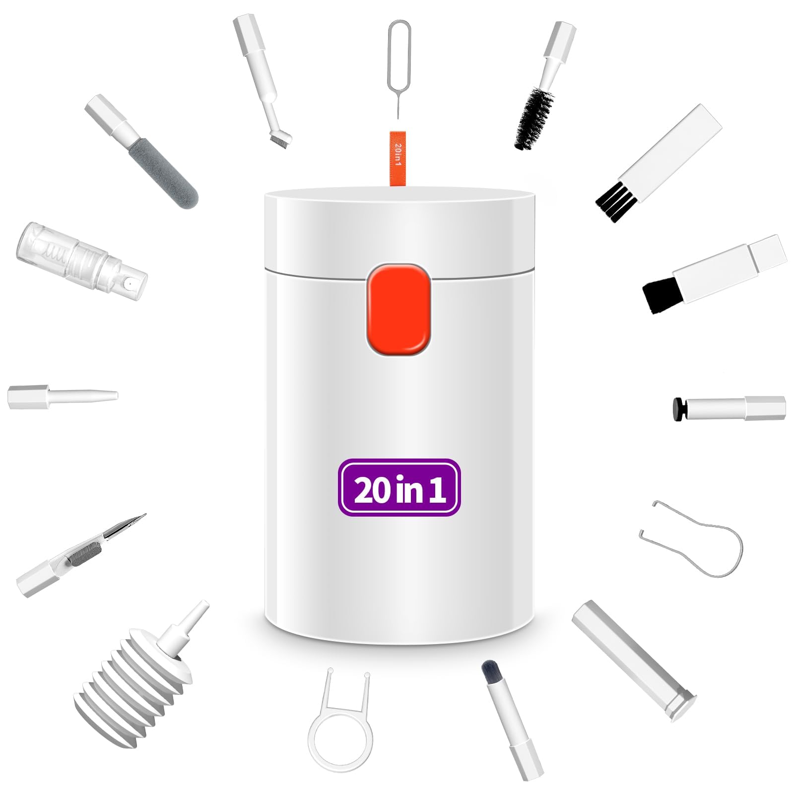 20-in-1 Cleaning Kit for Airpod Earbud Laptop Keyboard, Electronic Penlar Cleaning Kit Compatible with Computer PC Cell Phone, Charging Port