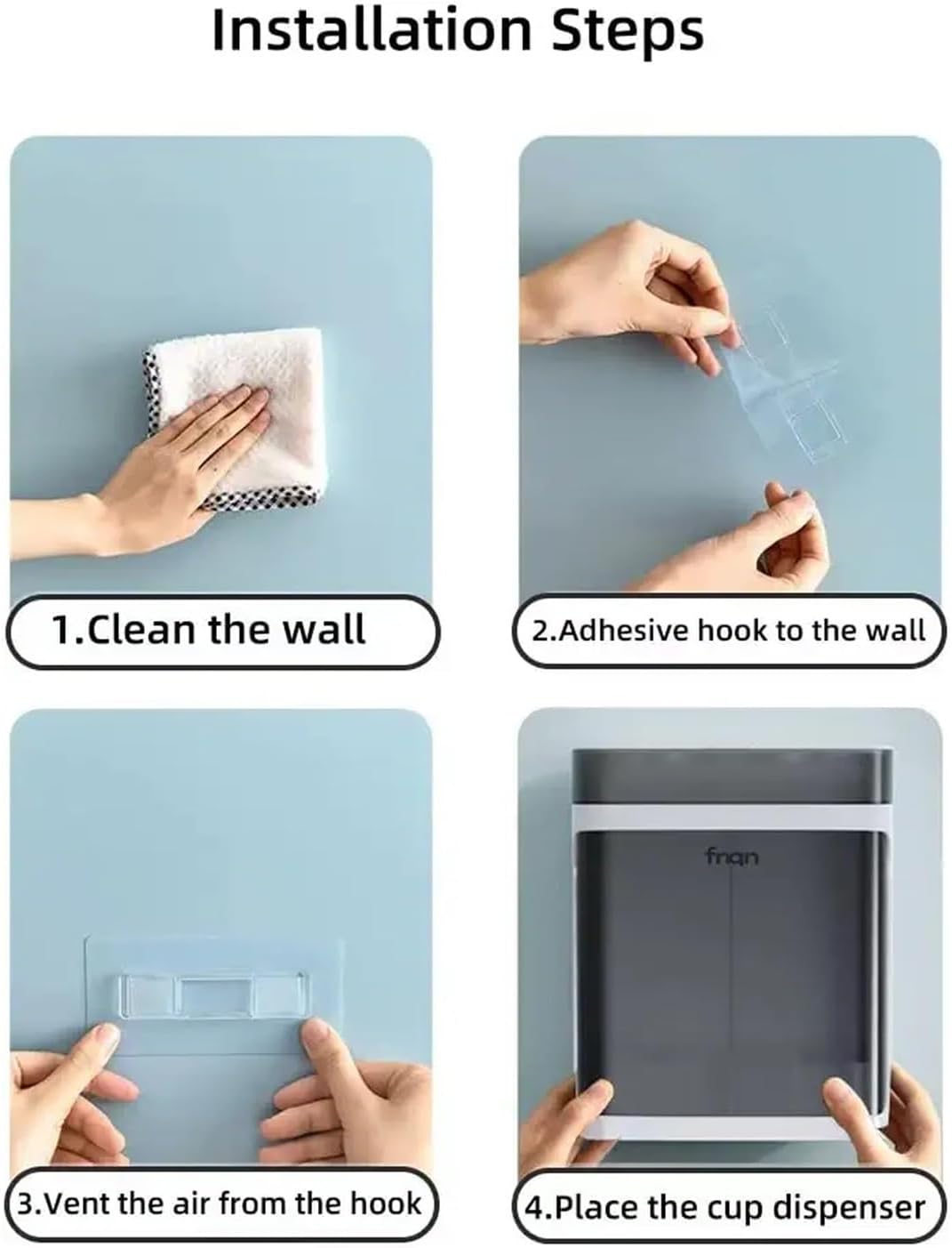 TiStm Wall Mount Disposable Automatic Remover Cup Holder,Plastic Paper Cup Dispenser for Bedroom Kitchen Bathroom Stands (Color : Green Individual)