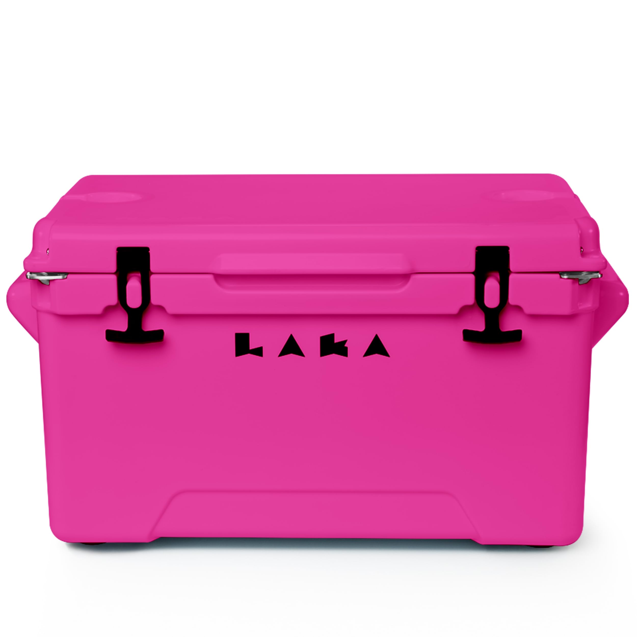 Laka Cooler – 45 Quart Rotomolded Hard Cooler, Insulated Ice Chest Holds 36 Cans/45lb Ice, Up to 10 Days Cold, Drain Plug + Basket, Non-Slip Feet, Beach Boat Camping Tailgate - Pink